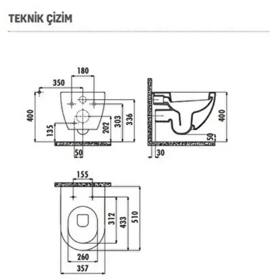 Image de Creavıt Fe320 Free Asma Klozet Antrasıt Mat+antrasit Yavaş Soft Kapak