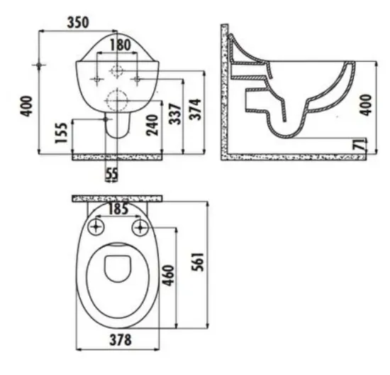 Image de Fg321 Foglia Rim-off Asma Klozet Ve Yavaş Kapanan Kapak