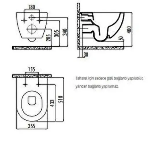 Image de Creavit Free Rim-off Kanalsız Asma Klozet (mat Siyah) Fe322 Kapak Hariç