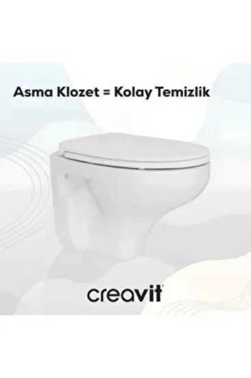 Image de Perla Kanallı Asma Klozet, Creavit Yavaş Kapanan Kapak