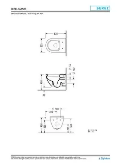 Image de Serel Smart 52 Cm Asma Klozet Kapak Hariç Sm10ods110h