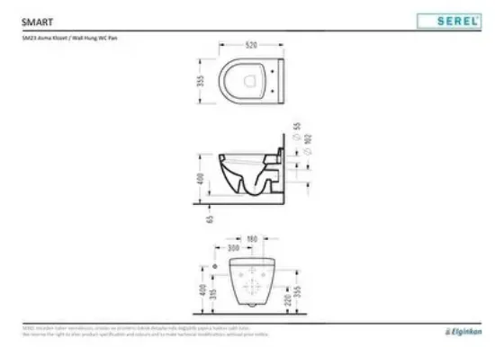 Image de Serel Smart Asma Klozet + Serel Spil Klozet Kapağı (SM23ODS110H+2276001002)