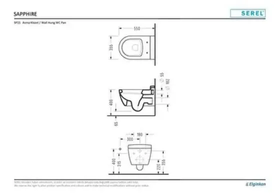 Image de Serel Sapphire Asma Klozet Kapak Hariç Sp10ads110h