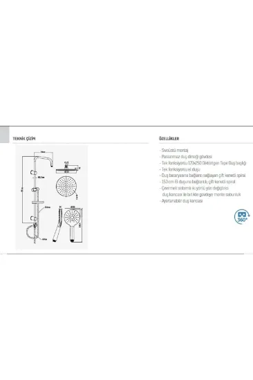 Image de Waterfall Tepe Duş Sistemi (oval)