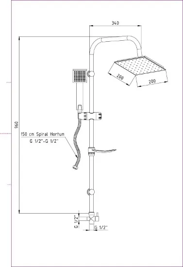 Image de Gpd Sürgülü Duş Seti (tek Fonksiyonlu El Duşu Ile) Dst19-3