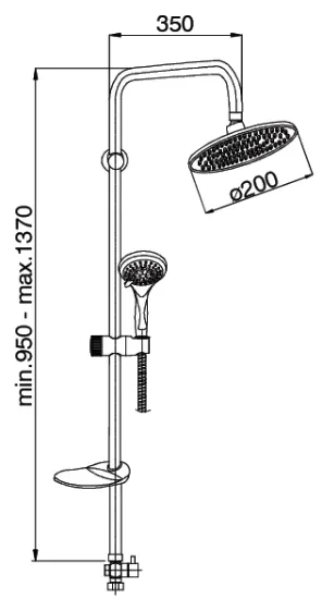 Image de Gpd Sürgülü Duş Seti (5 Fonksiyonlu El Duşu Ile) Dst19-1