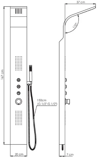 Image de Gpd Duş Paneli Inox Yüzey Dsp08