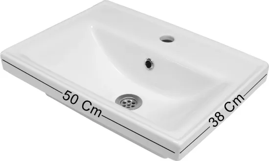 Image de Karen Banyo Milano 50 Cm Lavabolu Banyo Dolabı,Lavabo Dahil, Ayna dahil,Sonomo Meşe