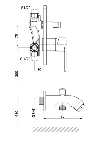 Image de Gpd Tam Ankastre Duş Seti Atros Mta65