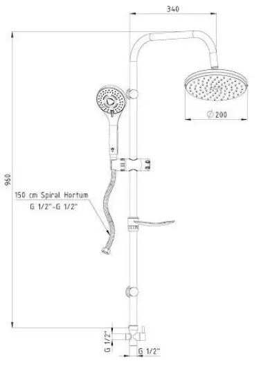 Image de Gpd Termostatik Banyo Bataryası Tbb01 Ve Robot Duş Seti Dst19-2