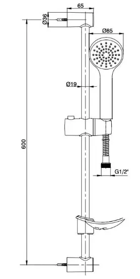 Image de Eca Spil Hareketli Sürgülü Banyo Duş Seti 102146023