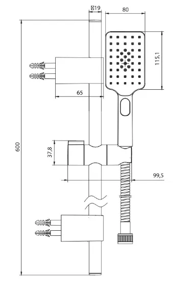 Image de ECA Tiera Plus Banyo Hareketli Sürgülü Duş Seti Üst Takımı 102146092