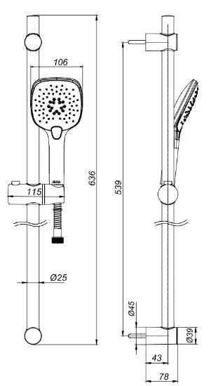 Image de Eca İcon Banyo Hareketli Sürgülü Duş Seti Üst Takımı 102146080