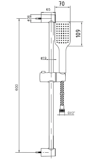 Image de ECA Tiera Banyo Hareketli Sürgülü Duş Seti Üst Takımı Mat Siyah 102146075C1