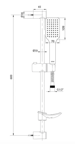 Image de Eca Tiera Hareketli Sürgülü Banyo Duş Seti Mat Siyah ( Duş Seti) 102146029c1