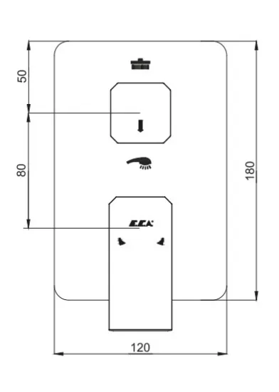 Image de ECA Tiera Ankastre Duş Seti 3-Yollu 102199770