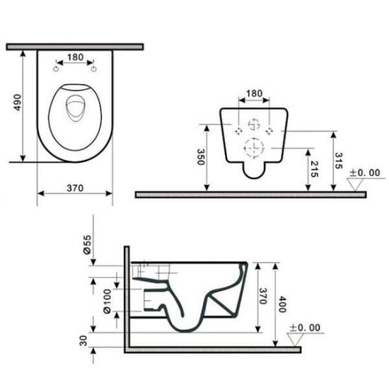 Image de ET-501M4 Siyah Mermer Desenli Klozet