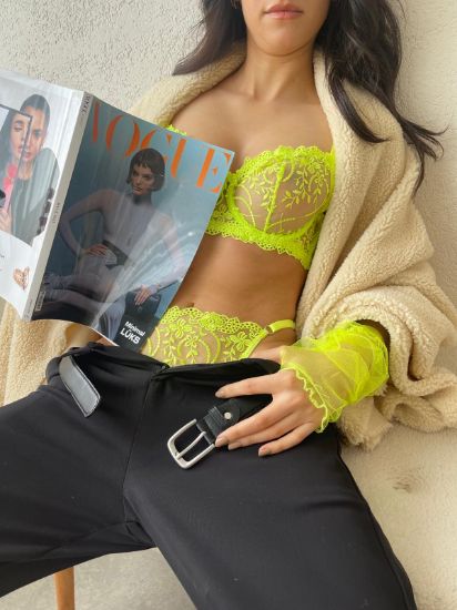 Image de Luna Neon Dantelli Bralet Takım (Sütyen&Tanga)