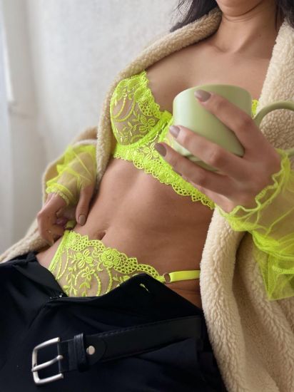 Image de Luna Neon Dantelli Bralet Takım (Sütyen&Tanga)