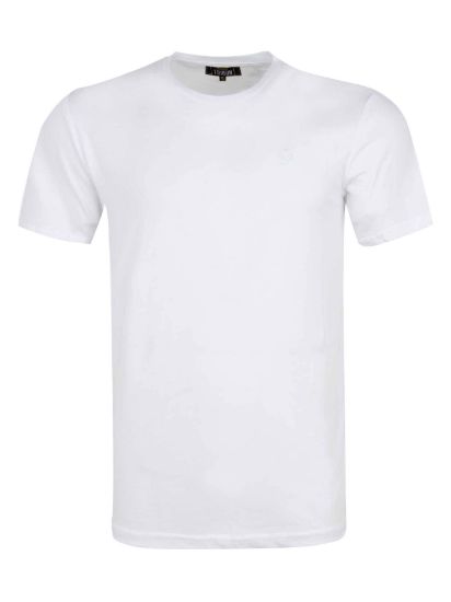 Image de Erkek Beyaz Süper Basic Bisiklet Yaka Tshirt