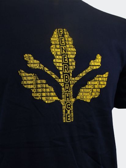 Image de Erkek Lacivert-Sarı Trıbün Palamut Baskılı Tshirt