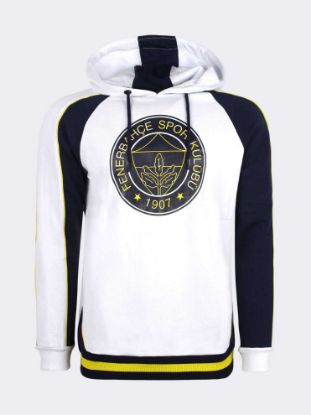 Image de Erkek Beyaz Tribün Parçalı Reglan Sweatshirt