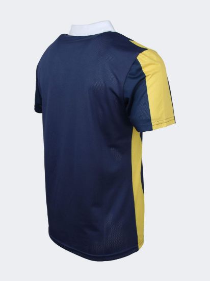 Image de Erkek Sarı Lacivert Çubuklu Patlı Polo T-Shirt