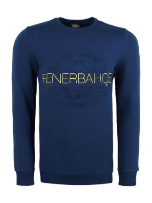 Image de Fenerbahçe Lacivert Tribün Emboss Detaylı Erkek Sweatshirt