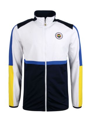 Image de Fenerbahçe Beyaz Lacivert Tribün Renk Bloklu Erkek Sweatshirt