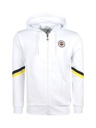 Image de Fenerbahçe Beyaz Tribün Kalkan Detaylı Erkek Sweatshirt