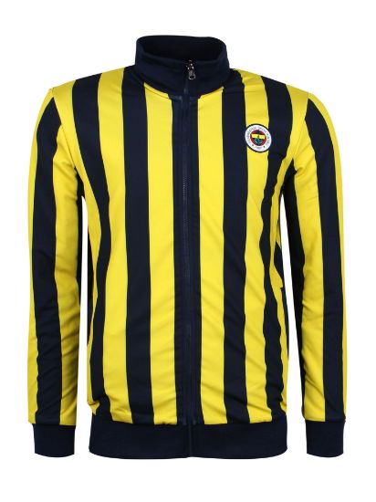 Image de Fenerbahçe Lacivert Sarı Tribün Çubuklu Çift Taraflı Erkek Sweatshirt