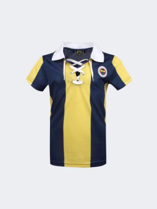 Image de Çocuk Sarı Lacivert Çubuklu Patlı Polo T-Shirt