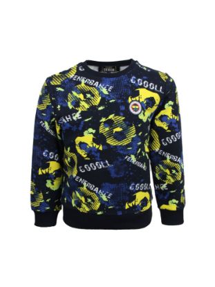 Image de Fenerbahçe Lacivert Sarı Tribün Gol Pattern Çocuk Sweatshirt