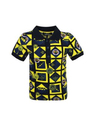 Image de Fenerbahçe Lacivert Sarı Tribün Pattern Çocuk Polo Tshirt