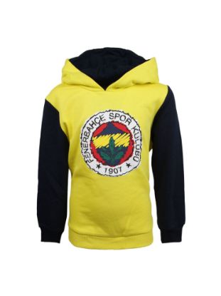 Image de Fenerbahçe Sarı Tribün Fırça Detay Logolu Çocuk Sweatshirt