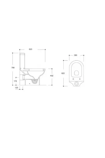 Image de GÜRAL VİT Compact Arkadan Çıkışlı Klozet + Kapak