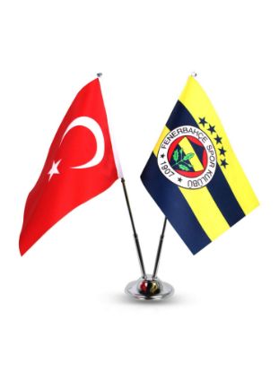 Image de Fenerbahçe  5 Yıldız Logo İkili Masa Bayrağı