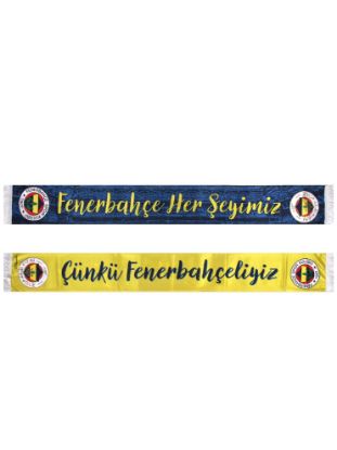 Image de Unisex Sarı Lacivert Çünkü Fenerbahçeliyiz Şal