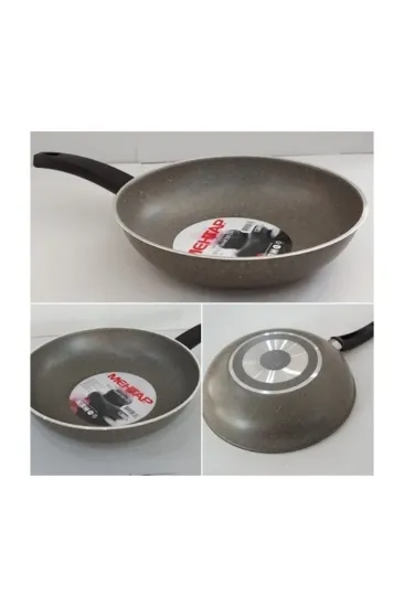 Image de Mehtap Granit Wok Tava28 Cm(büyük Boy Gri) Yanmaz-yapışmaz Yüzey