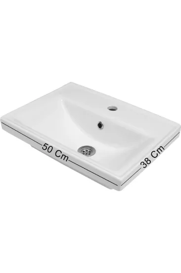 Image de KAREN BANYO Kemer 50 Cm,lavabolu,aynalı,banyo Dolabı,mat Antrasit,lavabo Dahil