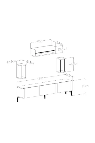Image de LAURA TV ÜNİTESİ BEYAZ GOLD