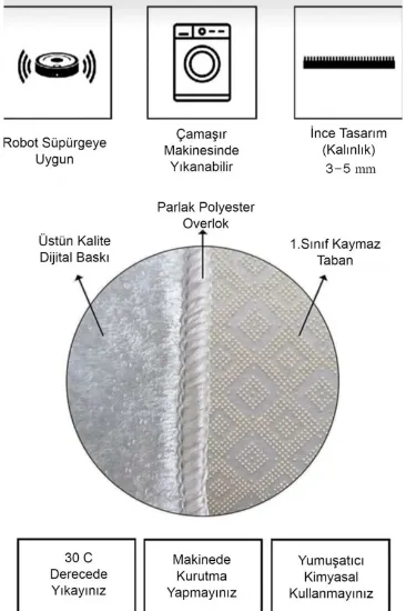 Image de ALLGELSİN Yatak Odası Halısı Seti 3 'lü Yatak Odası Halı Takımı 2 Adet 80x150 1 Adet 80x300 Cm Halı Seti