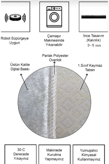 Image de ALLGELSİN Yatak Odası Halısı Seti 3 'lü Yatak Odası Halı Takımı