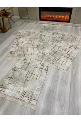 Image de ALLGELSİN Yatak Odası Halısı Seti 3 'lü Yatak Odası Halı Takımı 2 Adet 80x150 1 Adet 80x300 Cm Halı Seti