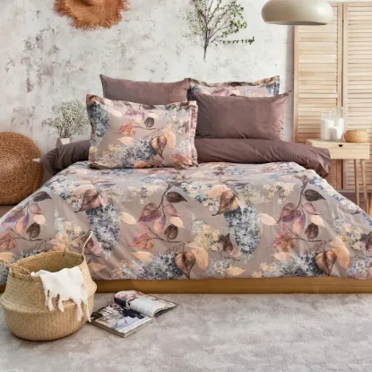 Image de Schafer Home Premium Comfort Çift Kişilik Nevresim Takımı 6 Parça-Mor