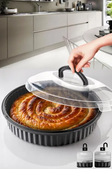 Image de KİTCHEN LİFE Pasta Kek Börek Taşıma Kabı Çok Amaçlı Saklama Kutusu - 3800 ml - Saklama Kabı