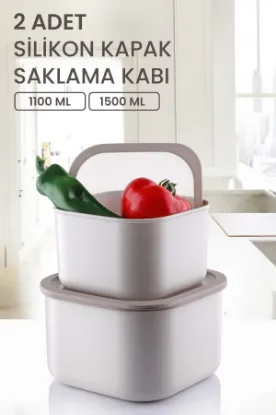 Image de KİTCHEN LİFE 2'li Slikon Kapaklı Sızdırmaz Saklama Kabı Seti - 1100 - 1500 ml