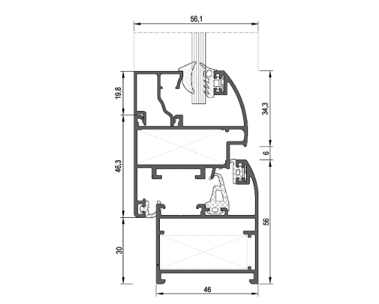 Image de RW46 Oval hatlı yalıtımsız kapı ve pencere sistem