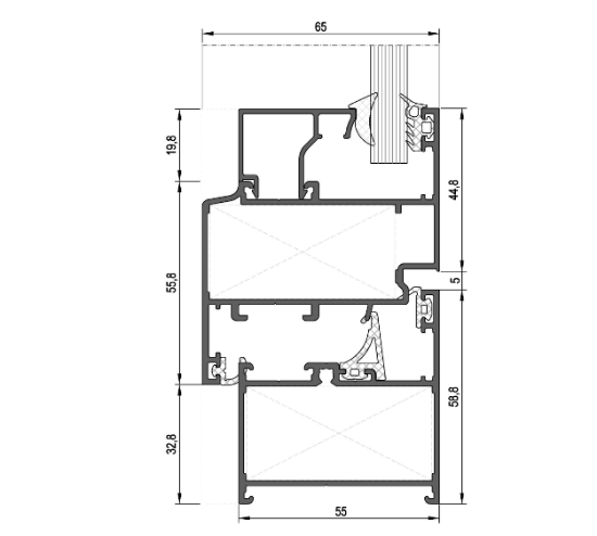 Image de RW55+ Düz hatlı yalıtımsız kapı ve pencere sistemi