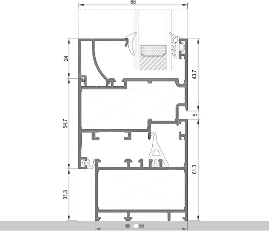 Image de RW56 Düz ve Oval hatlı yalıtımsız alüminyum kapı ve pencere sistemi